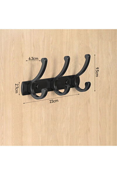 Choice خطاف حائط أسود بثلاثة خطافات، خطاف حائط أسود أبيض، حامل معاطف، حقيبة م...