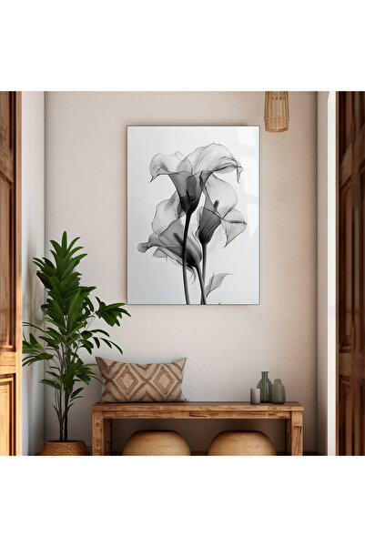 Harika bir ev HARİKABİREV | STICLA INSTRĂTĂNĂBILĂ CU DESIGN FLORAL ALB-GRIU M...