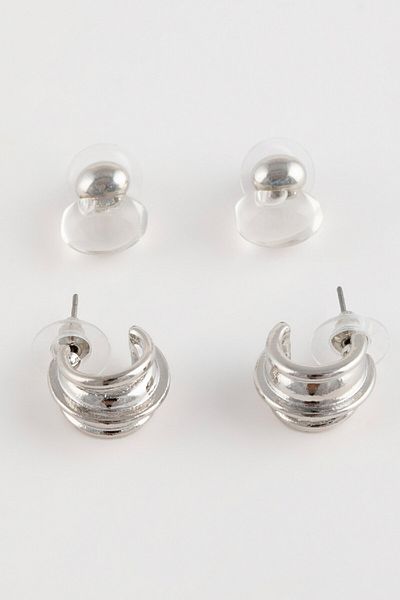 DeFacto Set of 2 Silver Women's Earrings - D6372Axns