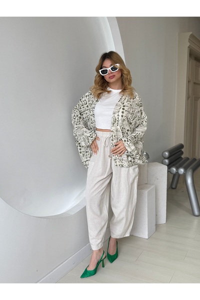 FEHUBLOOM Linen Pocket Detailed Trousers