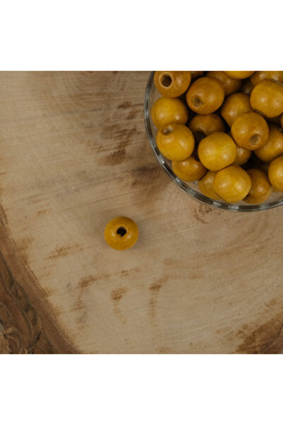 Prestij Boncuk Lakirane svetlosmeđe drvene perle 16 mm Neobrađene drvene perl...