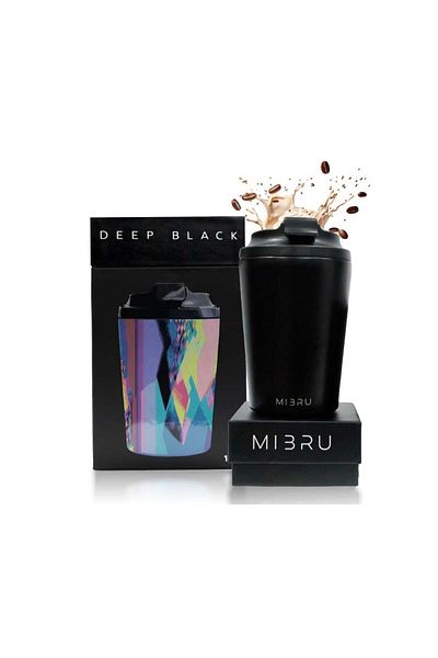 MIBRU 12OZ CEREAMIC INTERIOR CUP DEEP BLACK Mibru Ceramic Vacuum Insulated Mugs 350ml (12 oz)