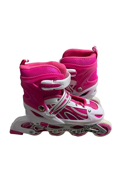 unes Pink Skates with Bags Adjustable Size 34-36