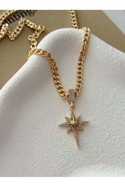 NAVY KUTGUP YILDIZI ZİNCİR ÇELİK KOLYE