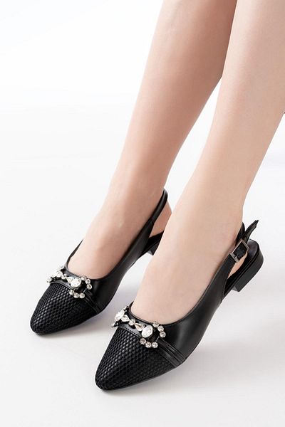 Aymood Balerini de damă INF-120 Black Daily Mesh cu accesorii din piatră