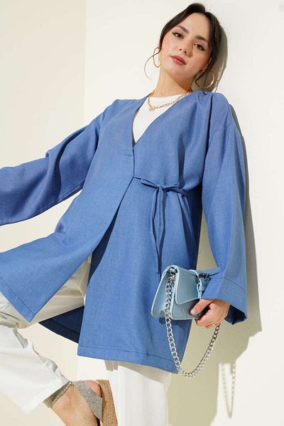 VOLT CLOTHİNG Women's Side Rope Tie Kimono