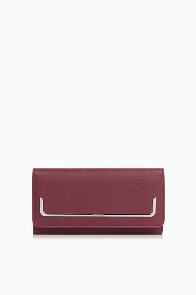 CENGİZ PAKEL Cengiz Pakel Women's Large Size Metal Accessory Detailed Wallet/Portfolio - 65291 - Plum