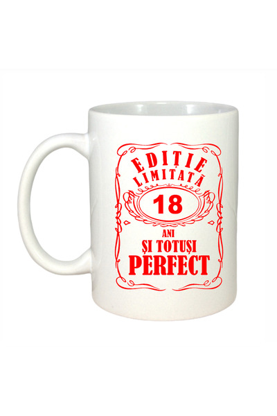 OEM Cana albă personalizată „Ediție limitată-18 ani”, INOVATIX®. 330 ml