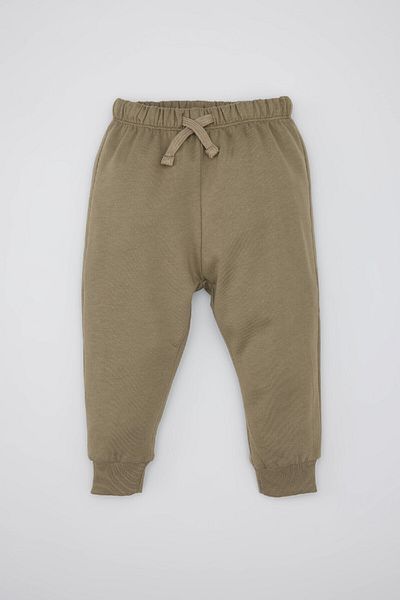 DeFacto Stand Collar Kangaroo Pocket Sweatshirt and Elastic Waist Jogger Tracksuit Set for Baby Boy - Set of 2