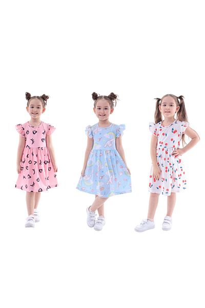Fox Moda 3-Piece Girls' Dress 2-8 Years