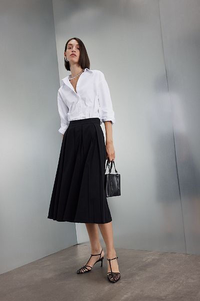 DeFacto Plissierter Maxirock mit hoher Taille – DFC
