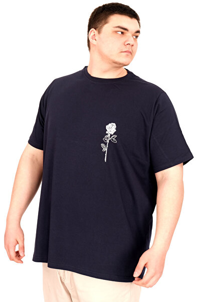ModeXL Oversized Men's T-Shirt with Crew Neck and Blackmailed Chrome U25022