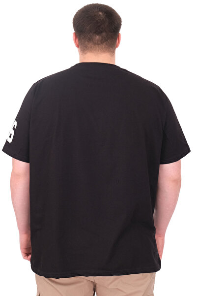 ModeXL Μπλουζάκι Mode XL Plus Size Ανδρικό με τύπωμα Λος Άντζελες U25031 Μαύρο