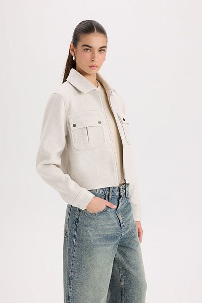 DeFacto Polo Neck Pocket Zip Short Coat - D5767Ax25Sp