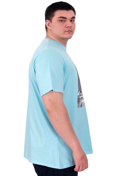ModeXL Mode XL Large Size Men's T-Shirt Crew Neck Statue U25027 Turquoise