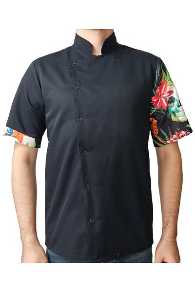 Ant Rotagrup Üniforma ve İş Elbiseleri Unisex Chef Jacket - Patterned Unisex Short Sleeve Summer Chef Kitchen Jacket