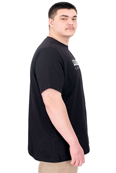 ModeXL Μπλουζάκι Mode XL Plus Size Ανδρικό με τύπωμα Λος Άντζελες U25031 Μαύρο