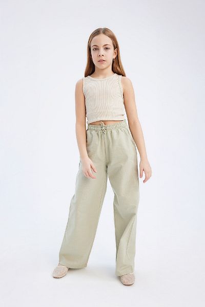 DeFacto Girls' Cotton Wide-Leg Dress - Elastic Waist D7611A825Sm