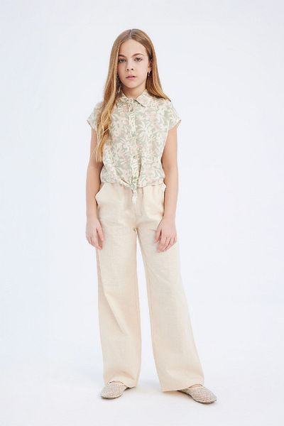 DeFacto Girls' Cotton Wide-Leg Dress - Elastic Waist D7611A825Sm