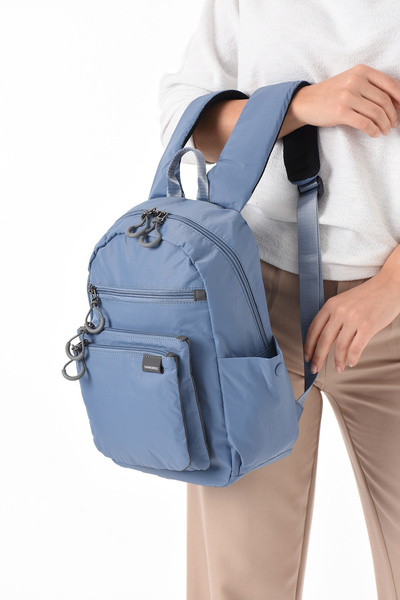 Sanmorris Unisex Suya Dayanıklı Mavi Renkli Çok Gözlü Sırt Çantası