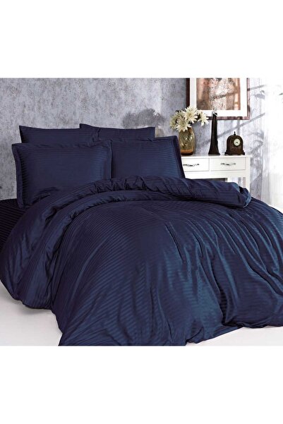 Gasel Home 120X200 for Beds (1.5 Person) Soft Satin Striped Duvet Cover Set