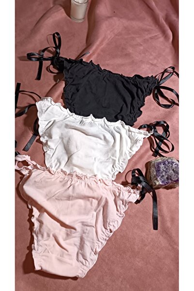Dominant Kadın İp Bağlamalı Pamuklu 3'lü Paket Külot