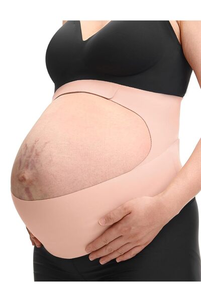 Momcozy CozySupport Ergonest Bel Bandı, Hamilelik İçin Görünmez ve Nefes Alab...