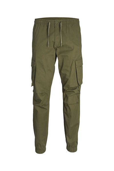 Jack & Jones Jack Jones 12242264   Men's Khaki Green Cargo Trousers - Jpstkane Jernoah Cuffed