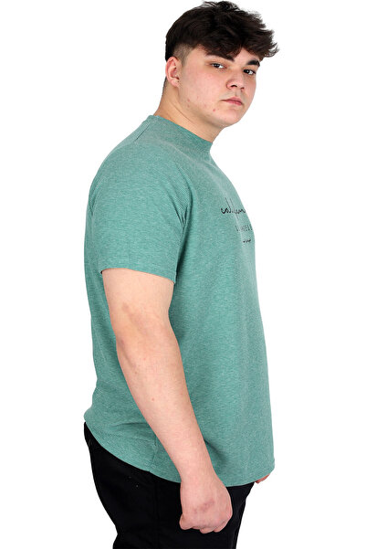 ModeXL Ανδρικό μπλουζάκι με στάμπα μεγάλου μεγέθους XL LOS ANGELES WAFFLE U25001 Çağla