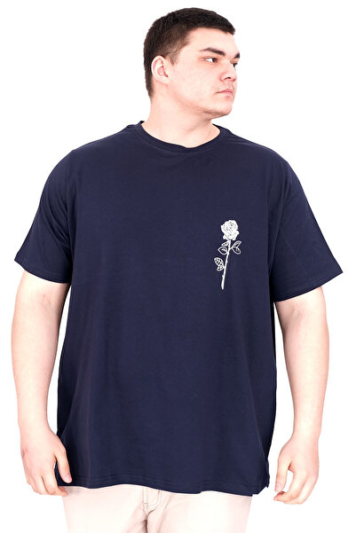 ModeXL Oversized Men's T-Shirt with Crew Neck and Blackmailed Chrome U25022