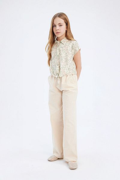 DeFacto Girls' Cotton Wide-Leg Dress - Elastic Waist D7611A825Sm