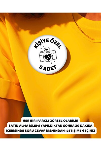 Genel Markalar Kişiye Özel Tasarım Rozet 5 Adet