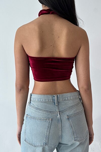 boutiquen 1849 Velvet Summer Crop Blouse