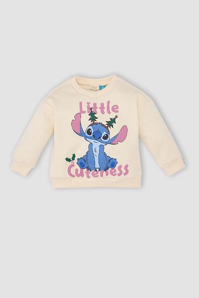 DeFacto Dívčí mikina Lilo & Stitch – výstřih s výstřihem, měkké peří, silná textura D6677A524Wn