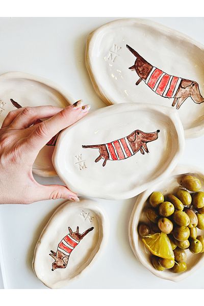 WEBBMODA Handmade Dog Appetizer Presentation Plate