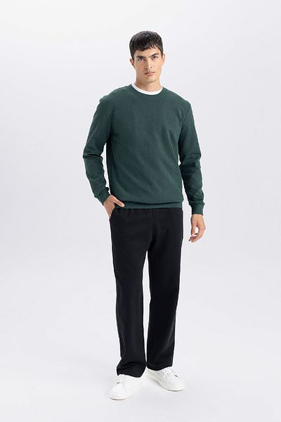 DeFacto Φούτερ με κανονική εφαρμογή Crew Neck Jacquard D5394ax24au