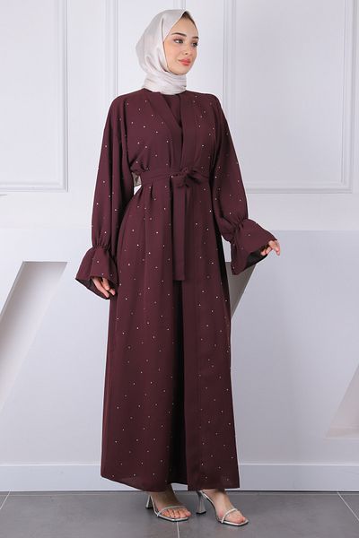 İmajButik Πέτρινη Abaya με δαμάσκηνο