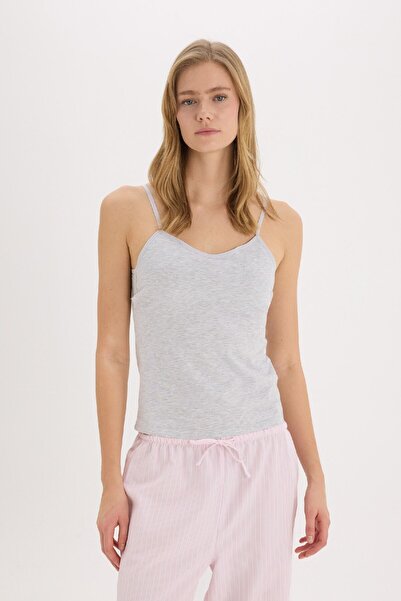 DeFacto Cotton Undershirt with Rope Strap Pad-Fall in Love N6090Az25Sp