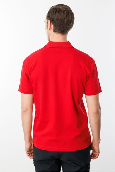 Desen Triko Men's A-Red Collar Pique Mercerized Polo T-Shirt
