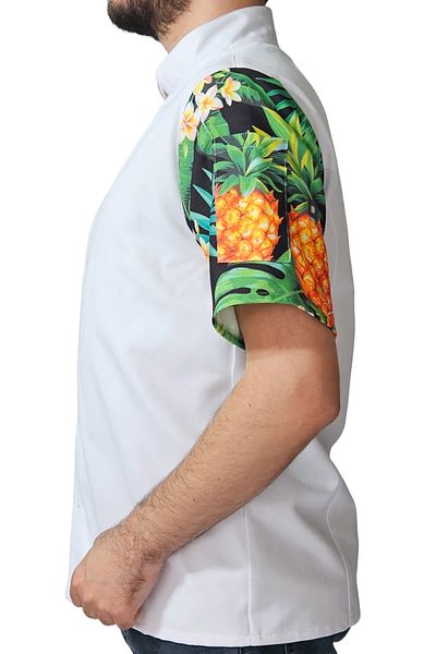 Ant Rotagrup Üniforma ve İş Elbiseleri Unisex Chef Jacket - Summer with Dessinli Precious Short Sleeves Fruit Pattern
