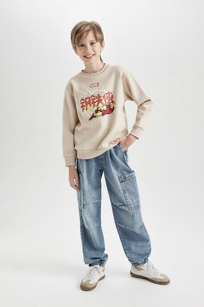 DeFacto Αγόρι Marvel Comics Crew Neck Χοντρό φούτερ D6741a824wn