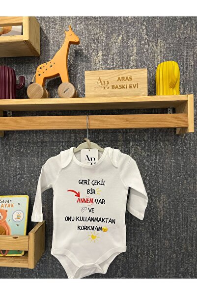 ARASBASKIEVİ Organic 100% Cotton Back Steel I Have a Mommy Baby Body White Ba...