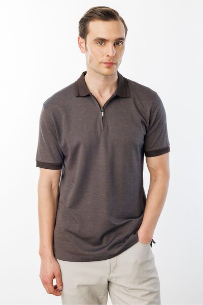 Desen Triko Ανδρικό μπλουζάκι Jacquard με φερμουάρ