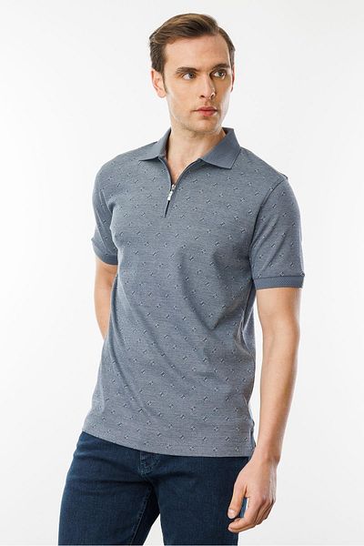 Desen Triko Ανδρικό T-shirt με φερμουάρ και καπνιστό μοντέλο