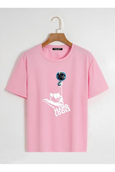 SOFTWAY Unisex Oversize Ποδηλατικό T-Shirt - ΡΟΖ