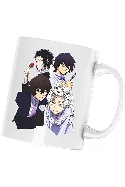 OEM Cana albă personalizată, „Bungo Stray Dogs Ghilda Detectivi Yasano”, INOVATIX®. 330 ml