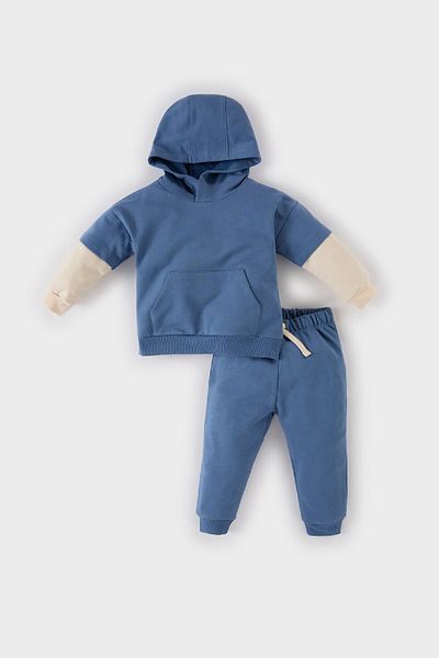 DeFacto 2-teiliges Set für Babys mit Kapuze, Taschen-Sweatshirt, elastische Taille, Jogginghose D7686a524wn