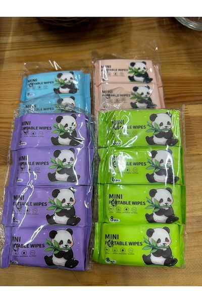 demontecraft Panda Motif Wet Wipes 4 Pieces in a Package