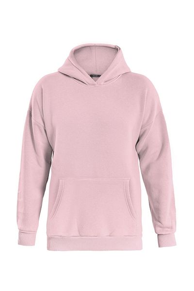 SOFTWAY ΡΟΖ Unisex Oversize Φούτερ Fleece με κουκούλα