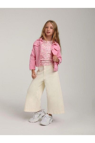 Zekids Camolă pentru fete Bluză leopard roz cu părți adunate